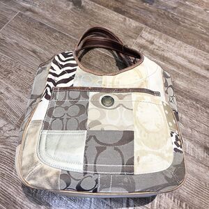 Vintage Coach 10810 Patchwork Ergo Brown Multi Hobo shoulder bag purse Rare